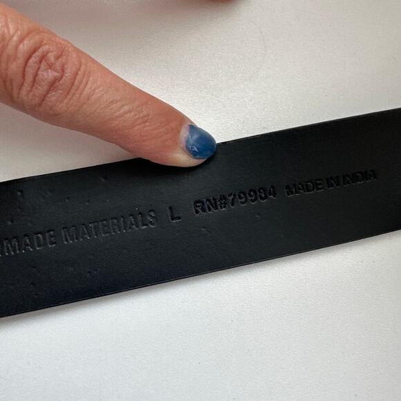 Chico's Womens Black Leather and Silver Belt, Size L - Picture 5 of 7